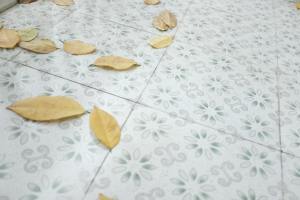 withered leaves on floor